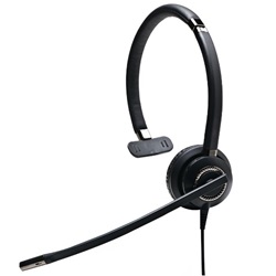 Headset kabelgebunden monaural, Kopfbügel zum Telefonieren, Sprechgarnitur kabelgebunden